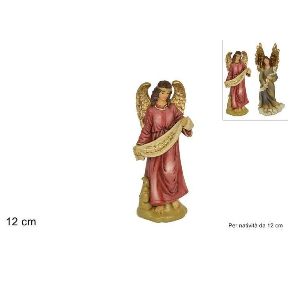 Trade Shop - Statuina Angelo 12 Cm Per Presepe In Resina Decoro Natale Natalizio Nativita' -