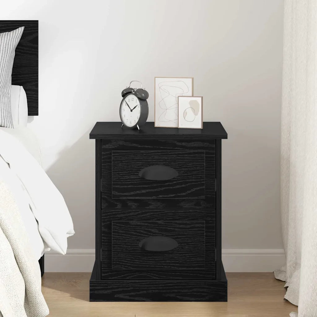 Armadio da Notte con cassetto Rovere Nero 39 x 39 x 47.5 cm