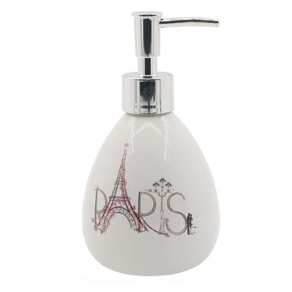 Trade Shop - Dispenser Porta Sapone Liquido Scritta Paris Portasapone Accessorio Bagno 87035 -