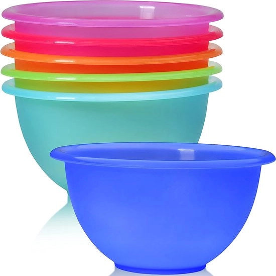 Set di piatti in plastica 6 pezzi, 16 cm, 650 ml, colorati, riutilizzabili, indeformabili, piatto in plastica, scodella per muesli, insieme di piatti, servizio in plastica, servizio da tavola per feste, servizio da tavola per campeggio