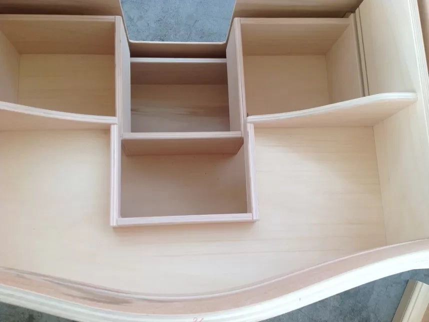 Mobile bagno bombato 2 cassetti grezzo  l.108 p.55 h.82 (3024) - Mobili 2G