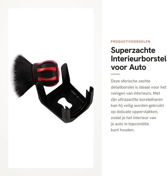 Spazzola interiore super soffice - Autodetailspazzola - Flessibile - Progettata a forma di pallina - Sicura per materiali interni - Adatta per spazi stretti