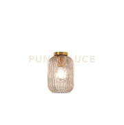 PLAFONIERA OTTONE SATINATO 1 LUCE VETRO AMBRA 1181OS-PL1-AM