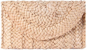Borsa a Mano Vintage in Pelle di Stro Beige con Portamonete e Clutch per Donne