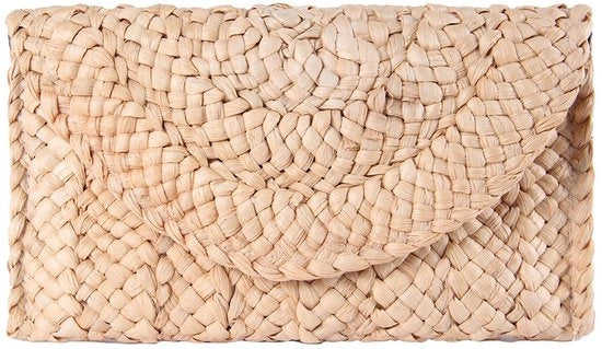 Borsa a Mano Vintage in Pelle di Stro Beige con Portamonete e Clutch per Donne