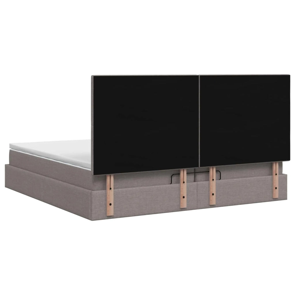 Letto Ottomano con Materasso e LED Tortora 200 x 200 cm Tessuto 3458184