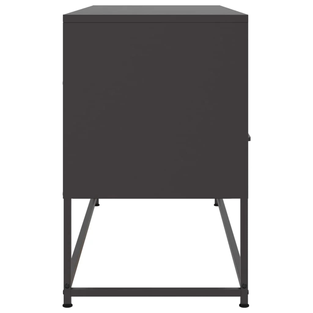 Mobile TV multimediale scaffale TV credenza mobile TV sala da pranzo soggiorno camera da letto 100,5 x 39 x 60,5 cm acciaio nero 02_0025552