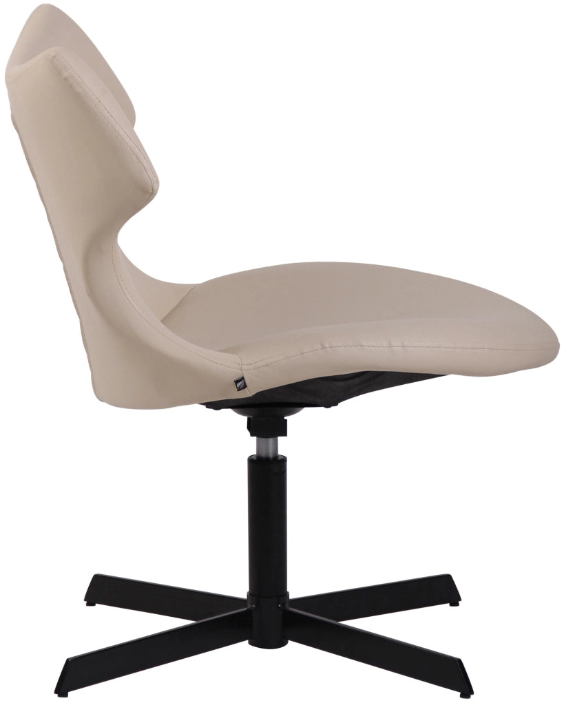 Sedia da lounge Welland in similpelle crema