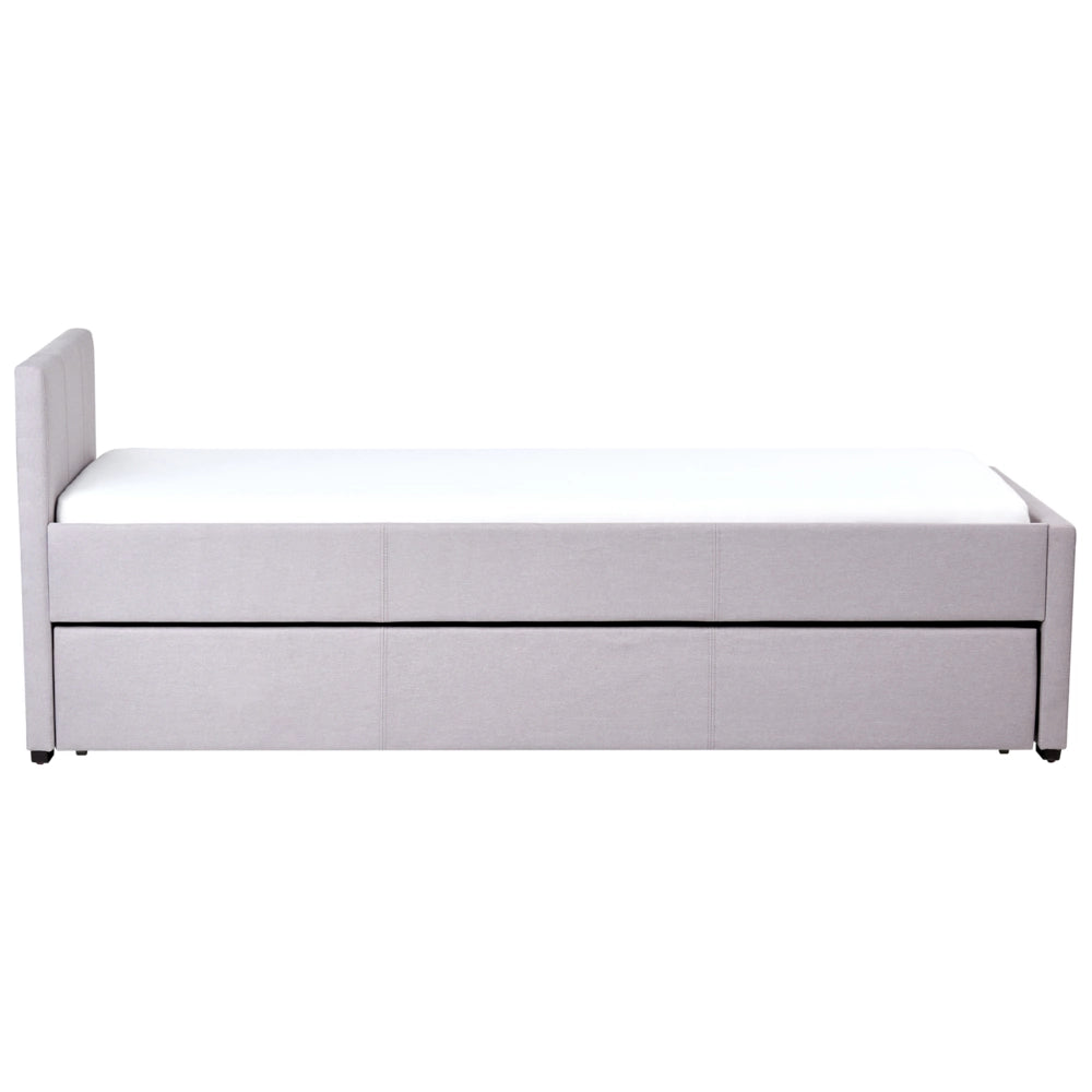 Divano Letto estraibile 90 x 200 cm Rivestimento in tessuto grigio Misura singola sottoletto per ospiti