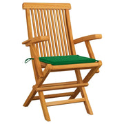 Sedie da Giardino con Cuscini Verdi 8 pz Legno Massello Teak 3072894