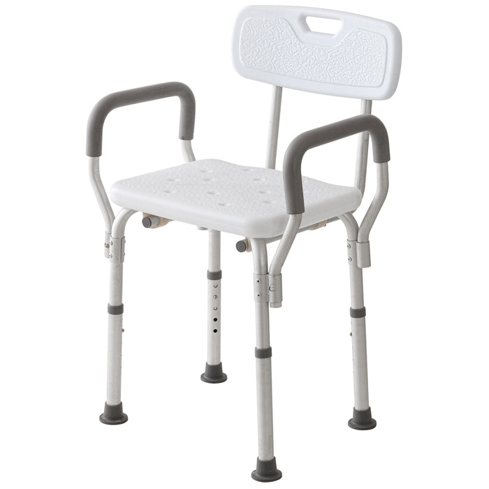 SEDIA DOCCIA BRACCIOLI E SCHIENALE COMFORT ALTEZZA REGOLABILE 43-53cm FERIDRAS 889001