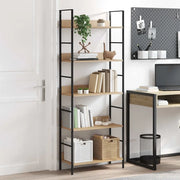 Scaffale Libri 5 Ripiani Rovere 60x27,6x158,5 Legno Multistrato 288227