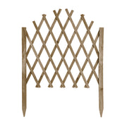 Recinzione Estensibile in Legno a Griglia 117x65 cm con Picchetti Pieghevole per Giardino e Aiuole Disponibile Verde, Naturale, Marrone Marrone