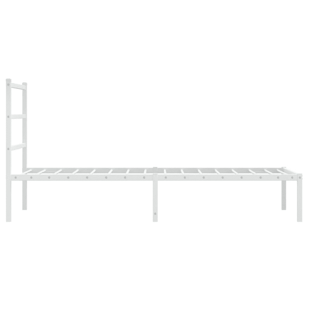 Giroletto con Testiera Metallo Bianco 90x190 cm