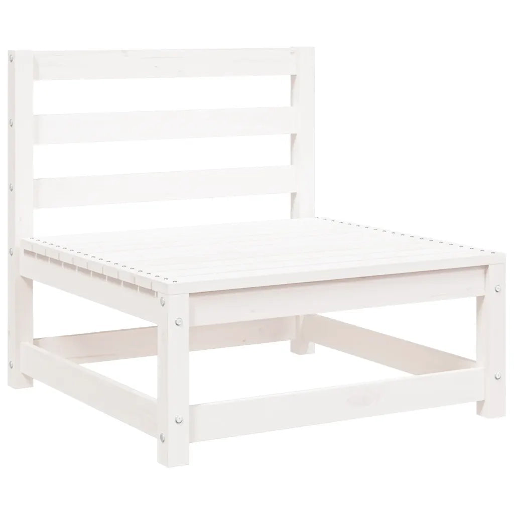 Set Divani da Giardino 2 pz Bianchi in Legno Massello di Pino cod mxl 40037