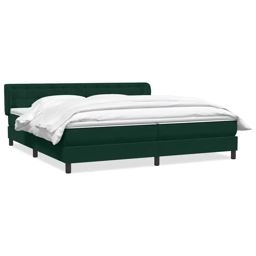 Giroletto a Molle con Materassi Verde Scuro 180x220 cm Velluto 3317916