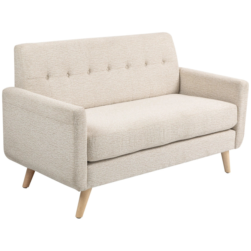 Divano 2 posti tessuto beige ¨C Zephmum ¨C 134x71x82 cm