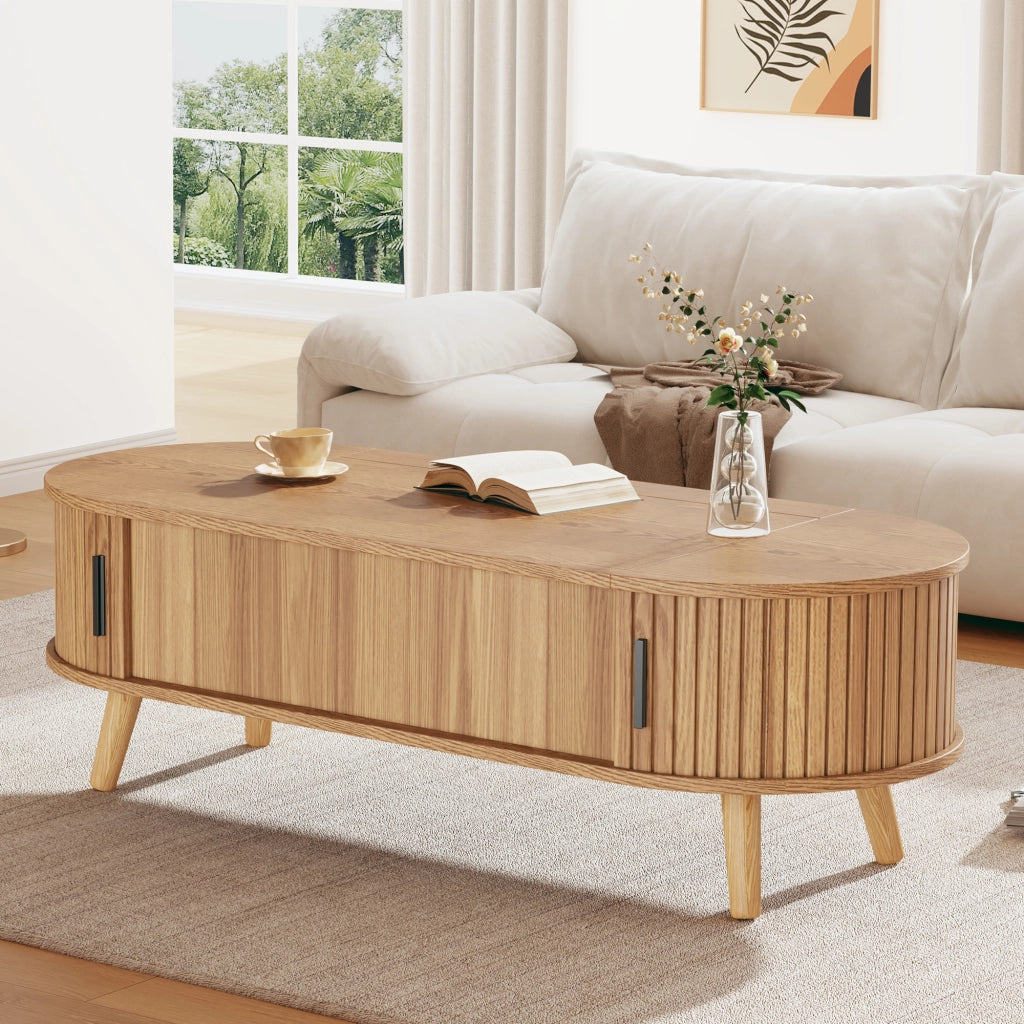 TAVOLO LIVING Regolabile 120x50x39,5 cm MDF Effetto Legno Naturale