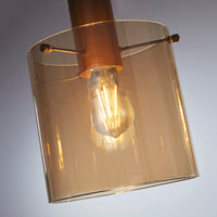 Lampadario Contemporaneo Svezia Acciaio Marrone Vetro 4 Luci E27