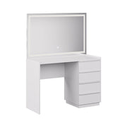 Vicco Tavolo da toeletta Bianco 110 cm con specchio LED