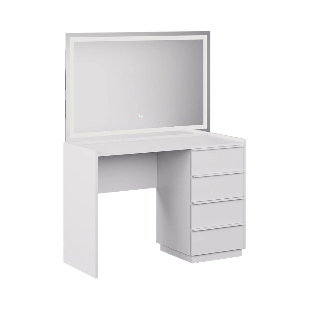 Vicco Tavolo da toeletta Bianco 110 cm con specchio LED