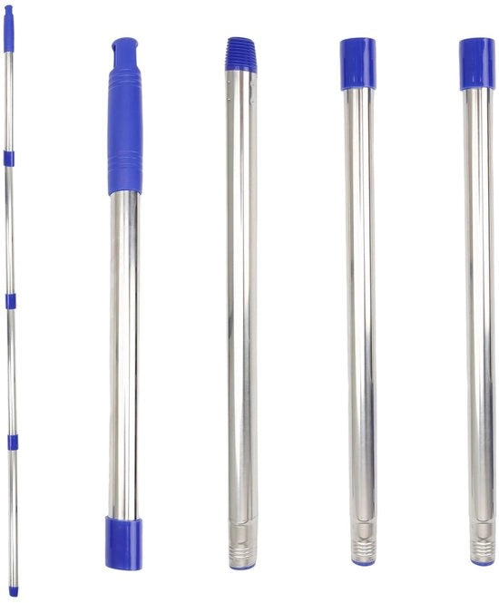 Manicotto Telescopico in Acciaio Inossidabile - Congiunzione a Viti - Maniglia in Polipropilene - 144 cm - Duraturo - Per Aspirapolvere/Aspirabimbi - Acciaio di Spazzola