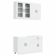 Unità Cucina LUCCA 4 pcs Bianco Lucido Legno ingegnerizzato 3438319