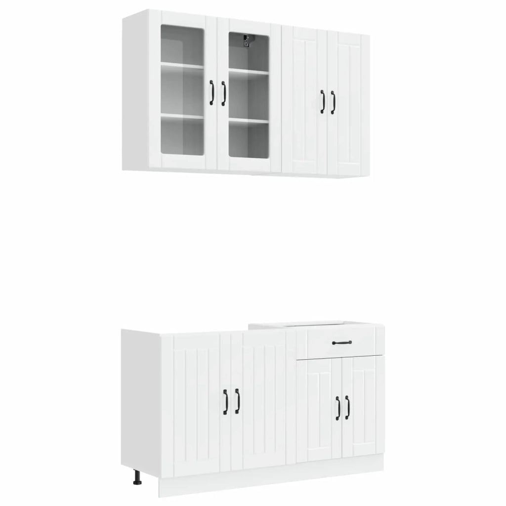 Unità Cucina LUCCA 4 pcs Bianco Lucido Legno ingegnerizzato 3438319