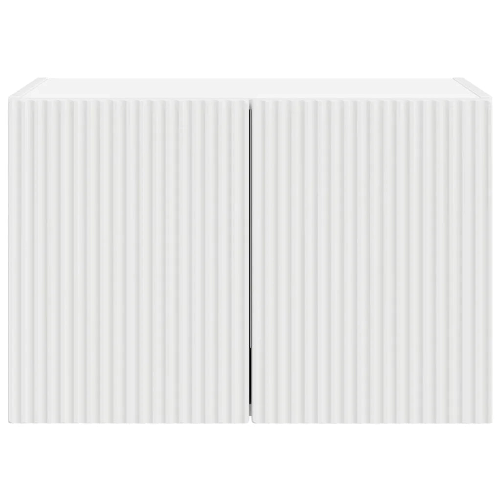 Mobile TV da parete Bianco 59,5 x 31 x 40 cm Legno multistrato