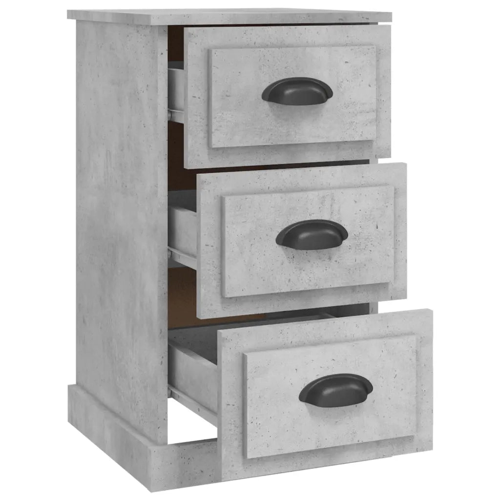 Comodino Grigio Cemento 39x39x67 cm in Legno Multistrato 816164