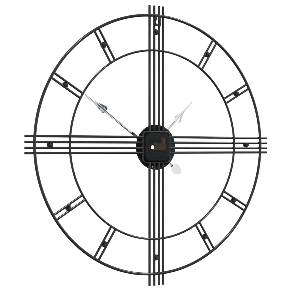 Orologio da Parete Nero Ã˜60 cm in Ferro
