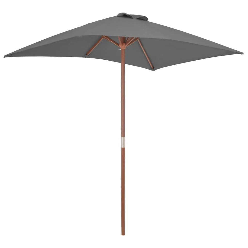 Ombrellone con palo in legno 150 x 200 cm antracite 02_0008109