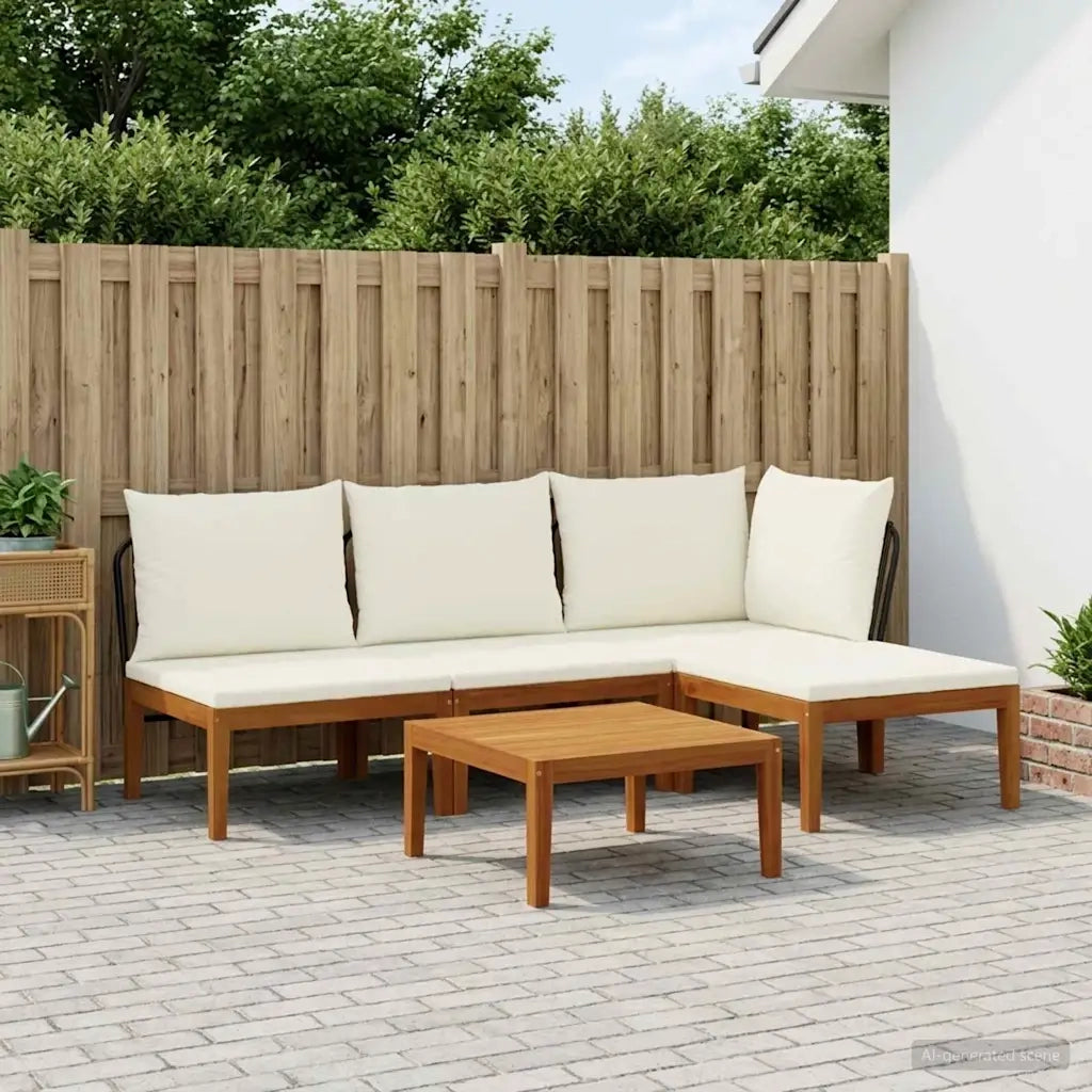5 pcs Legno massiccio di acacia e corda Naturale 3407706