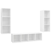 Set Mobile TV 3 pz | Armadietto TV | Mobile Porta TV Bianco in Truciolato
