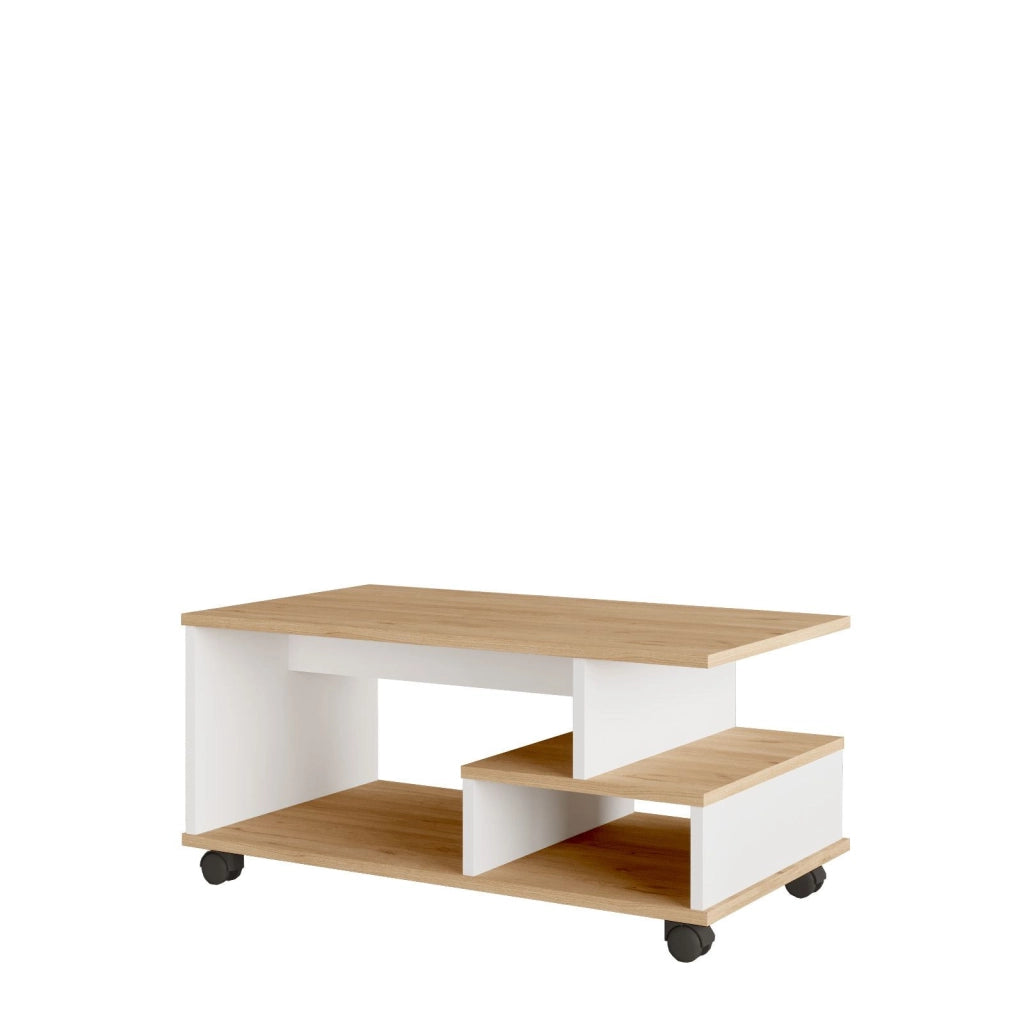 Tavolino in legno "MIN9" - 90 x 51 x 42 cm - Bianco