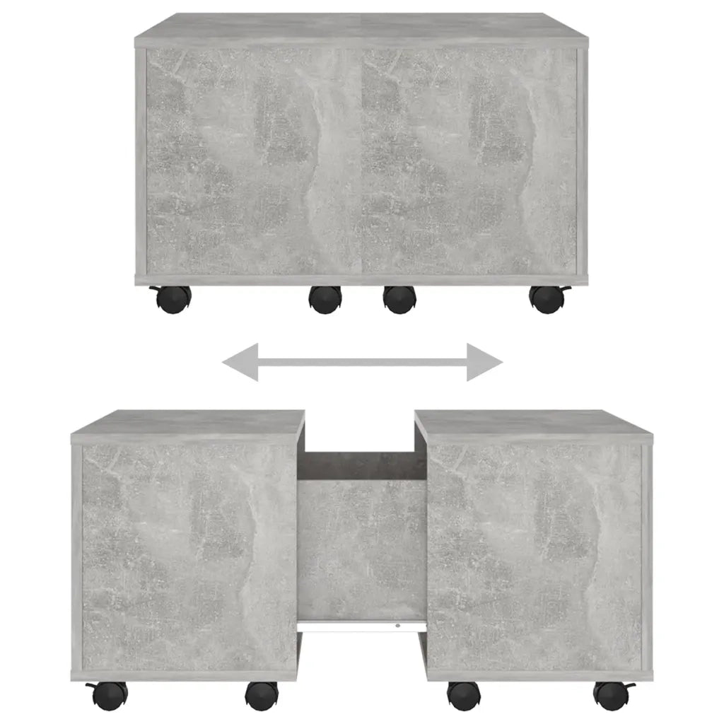 Tavolino da Salotto-Tavolino da soggiorno-Tavolo Grigio Cemento 60x60x38cm Legno Multistrato