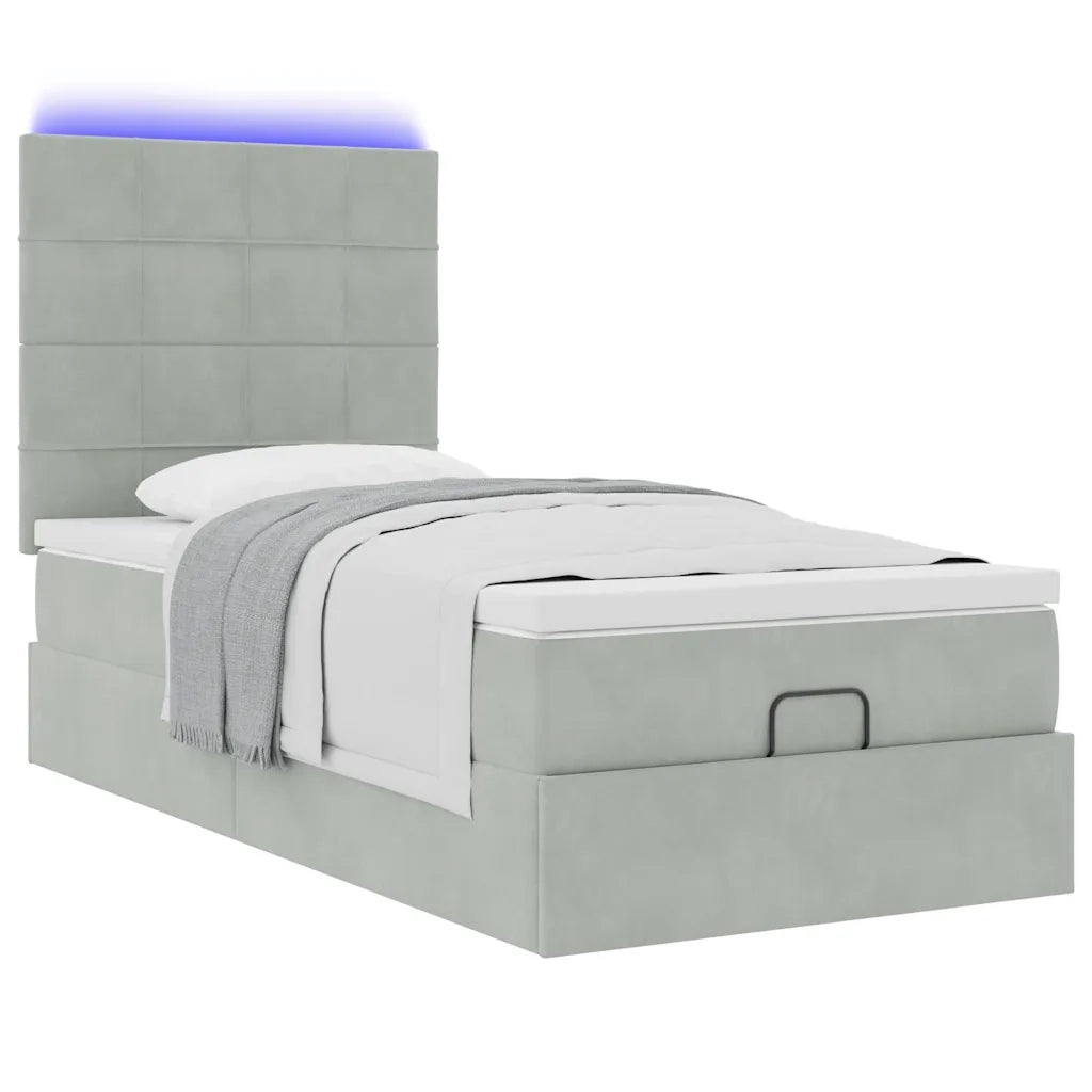 Struttura Letto Pouf con Materassi 90x190 cm in Velluto 3314288
