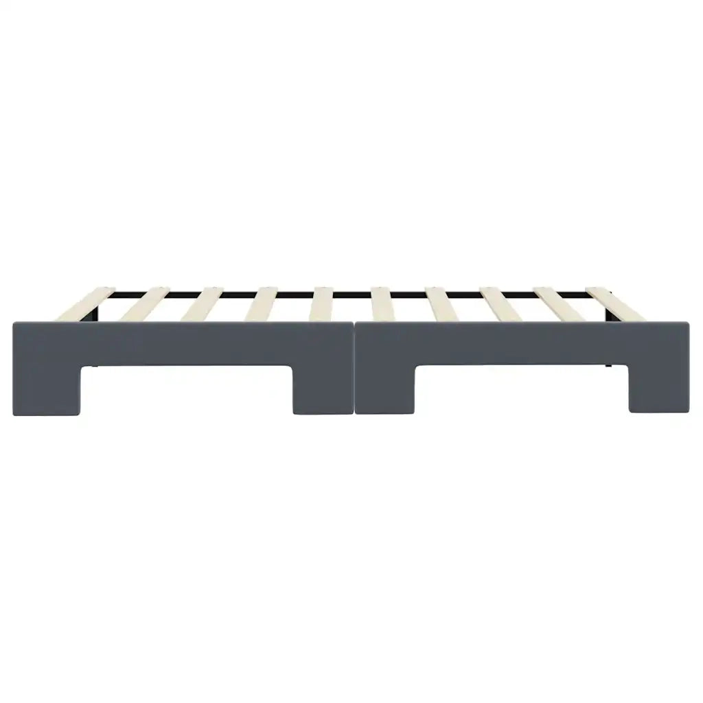 Divano Letto con Letto Estraibile Grigio Scuro 90x190cm Velluto 3197077