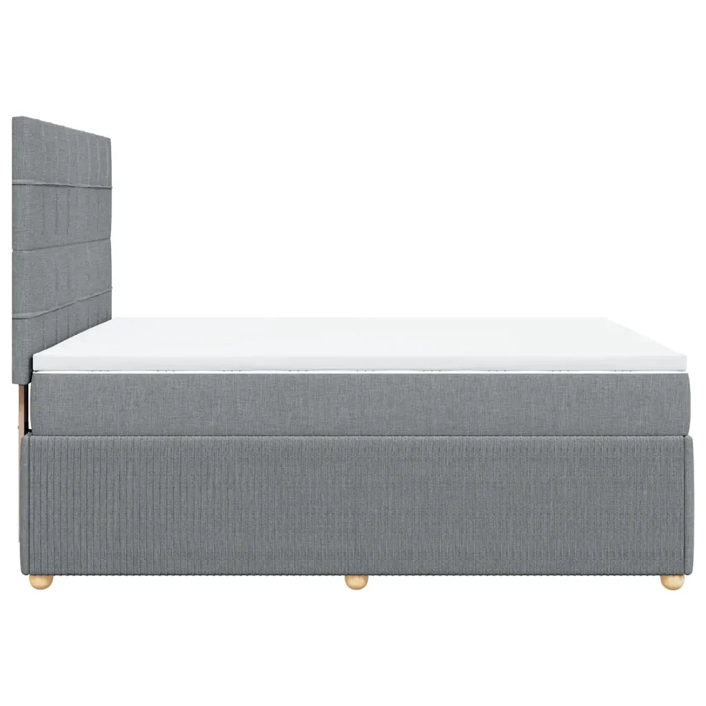 Giroletto a Molle con Materasso Grigio Chiaro 140x190cm Tessuto