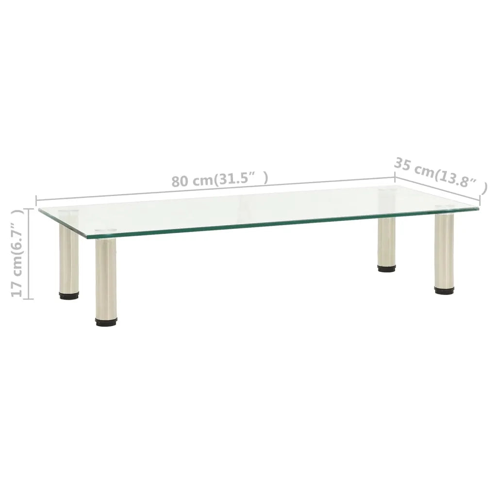 Supporto per TV aparete-Rialzo porta TVTransparent 80x35x17 cm Tempered Glass