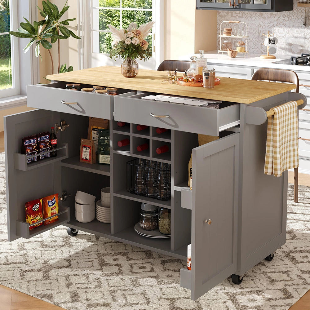 Isola cucina - Xylo - 102x45x92cm venatura legno grigio