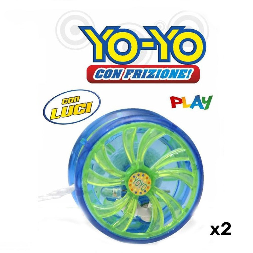 Trade Shop - Yoyo Con Luci Yo-yo Con Frizione Giocattoli Gioco Per Bambini Luminoso 2 Pezzi -