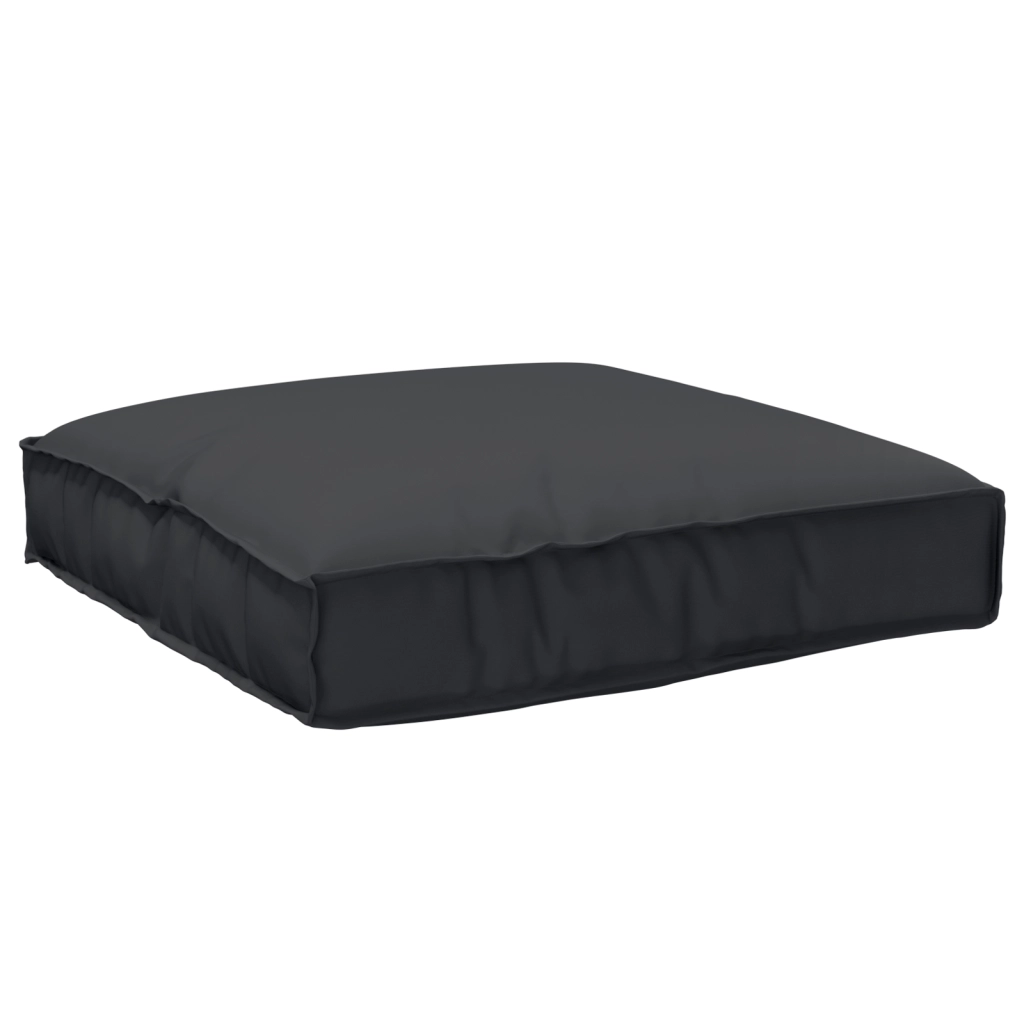 Set di Cuscini per Pallet in 2 Pezzi Nero in Tessuto Oxford