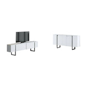 Pignano, set Mobili da Soggiorno Modulabile, Bianco