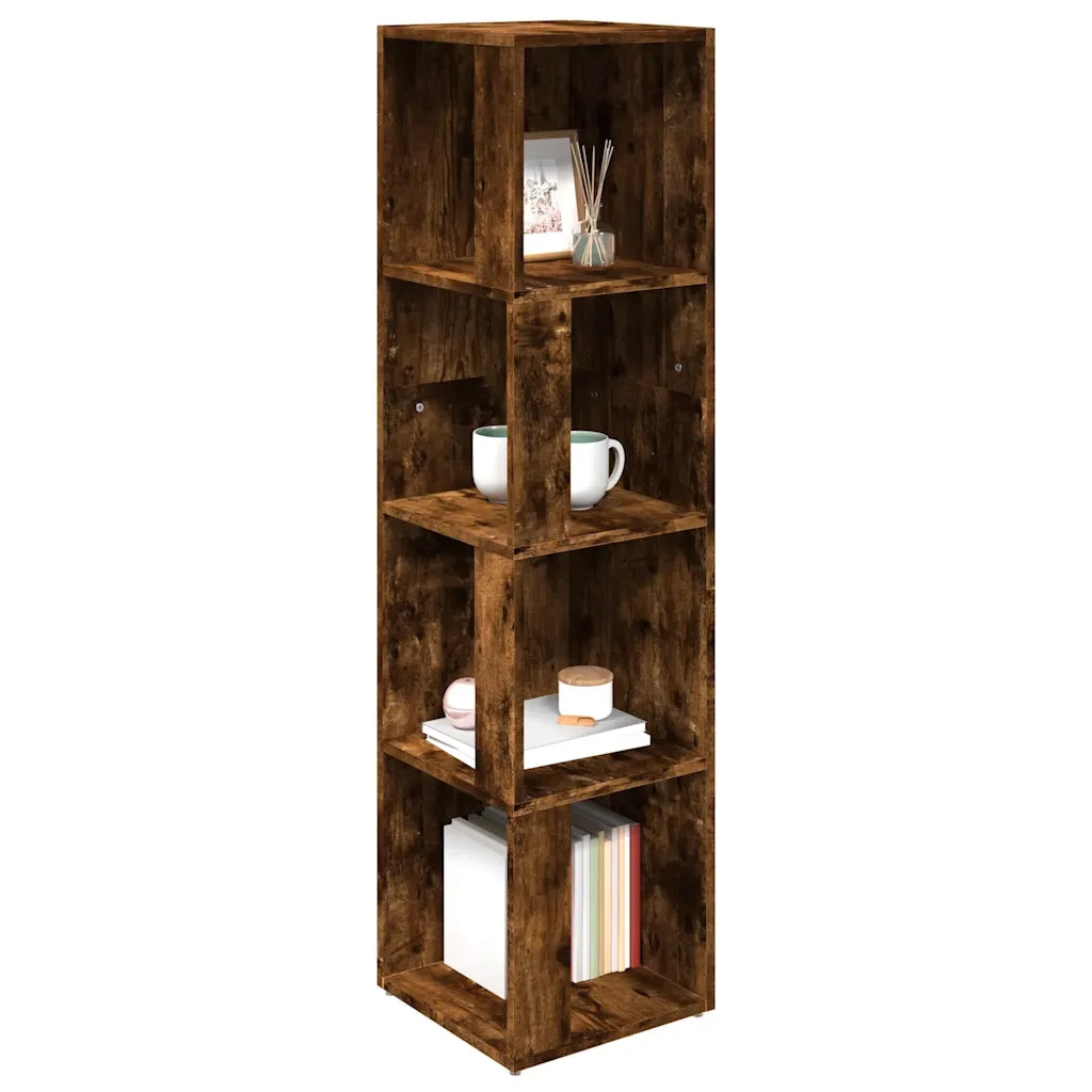 Scaffale Angolare Rovere Fumo 33x33x132 cm Legno Multistrato 816023