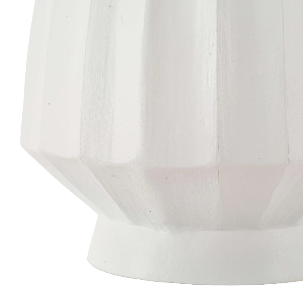 Daranita, Vaso Lavorazione Scanalata, Bianco