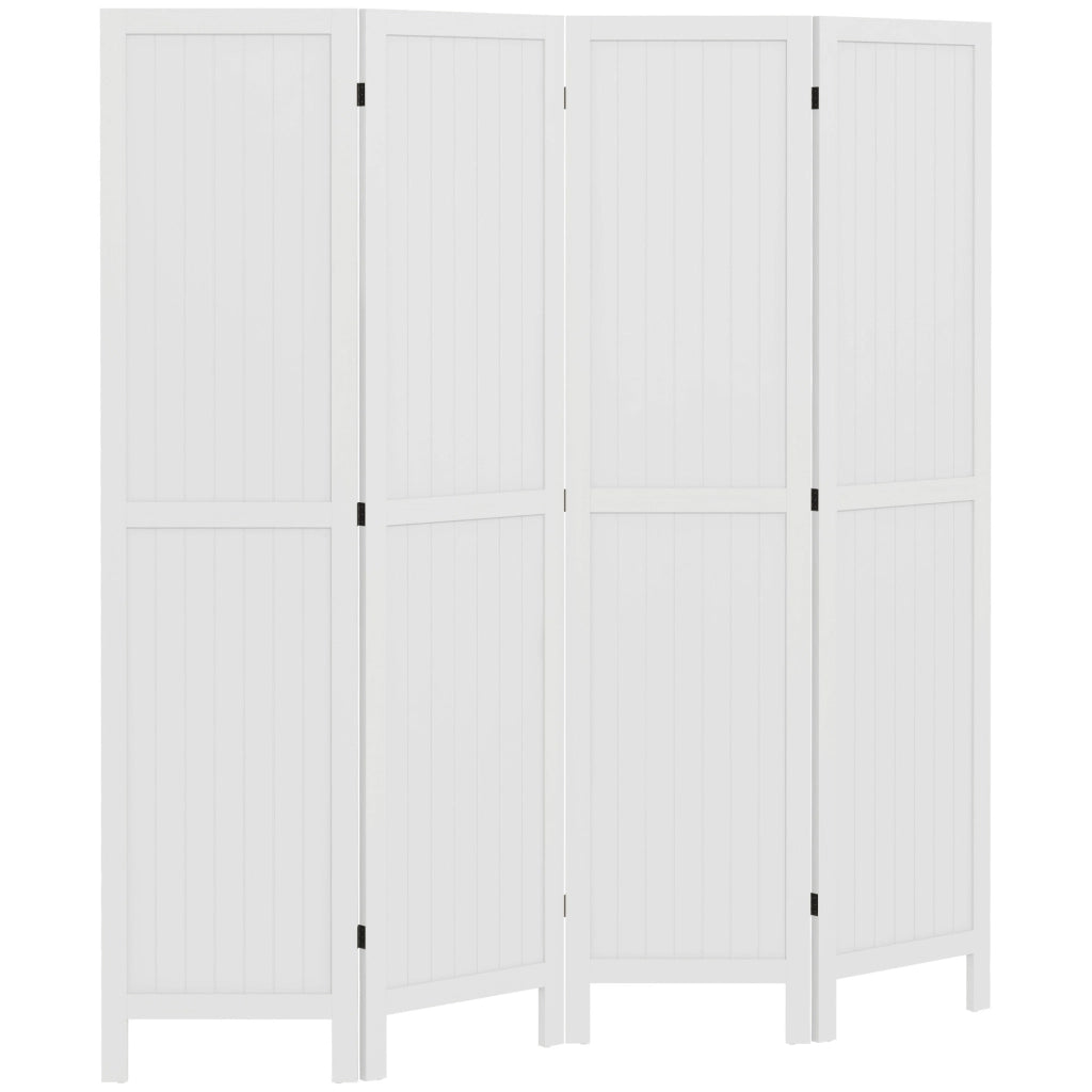 Paravento in legno ¨C zephmum ¨C 4 pannelli bianco 160x170 cm