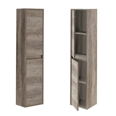 Mobile bagno sospeso 80 cm 2 ante serie Oasi rovere con specchio e pensile