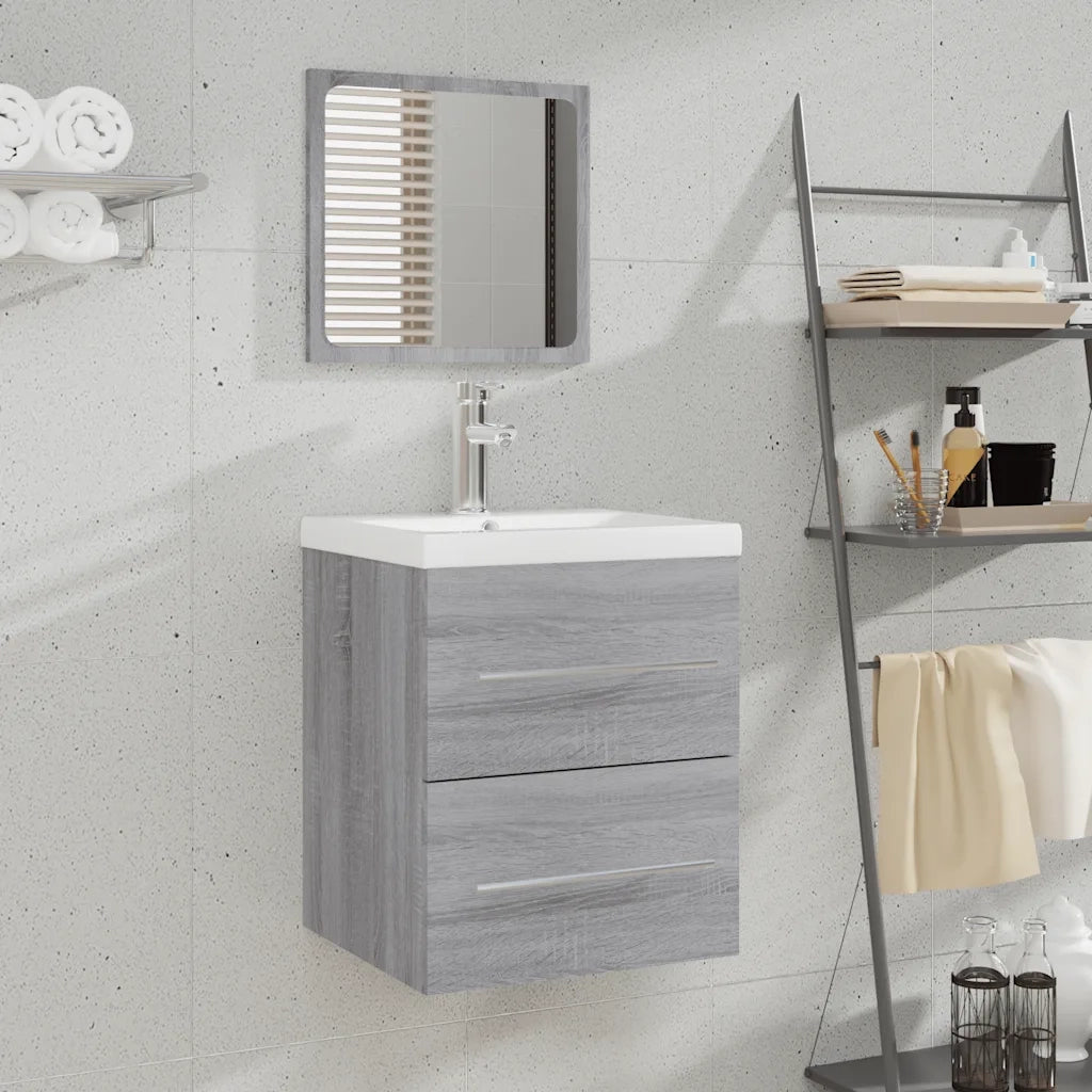 Mobile da Bagno con Specchio-Armadietto a Specchio da Bagno Grigio Sonoma 41x38,5x48 cm