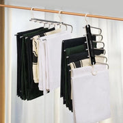 Hanger per abito 2 pezzi, Cappotto in acciaio inox per abiti e jeans, Nero con funzione pieghevole multifunzionale - Organizzatore per cappotti e asciugamani